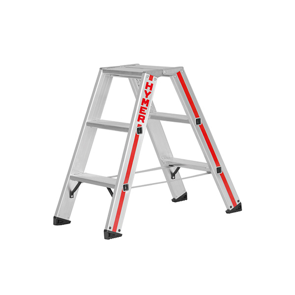 Ivy Bronx Escabeau pliable en aluminium à 3 marches pour garde-robe