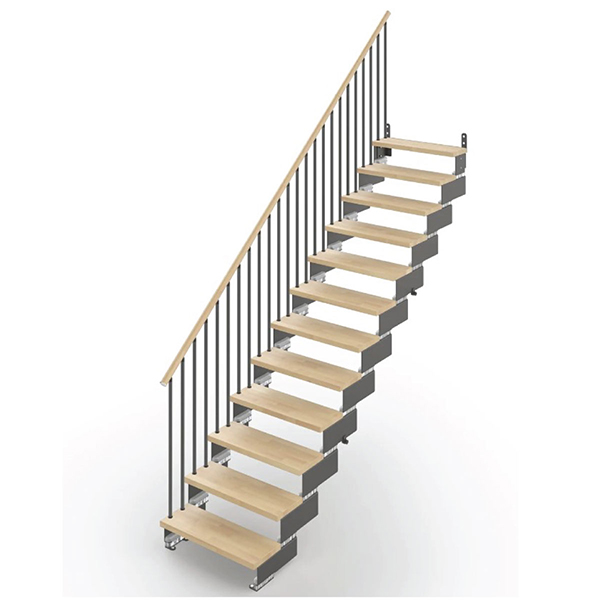 Escalier droit anthracite – Sécurité avec rampes