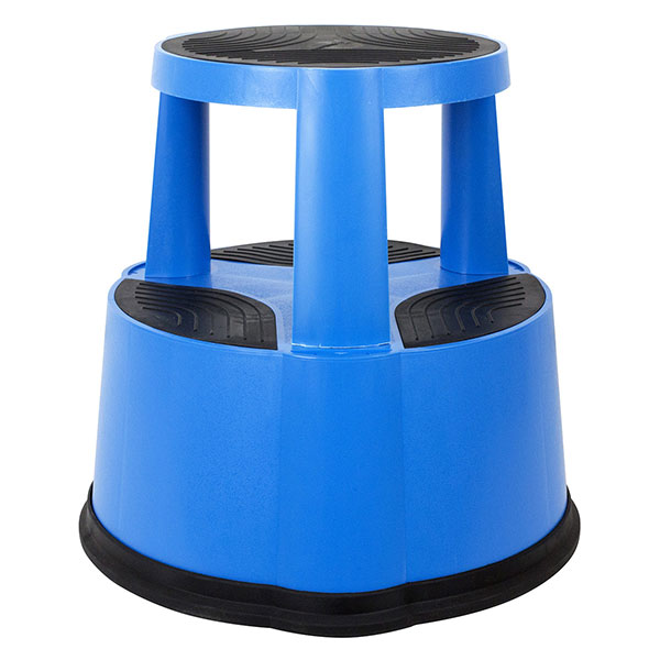Fahrbarer Hocker blau sehr praktisch - Sitzgelegenheit